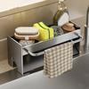 Carbon Steel Sink Sponge Holder Self-draining Sink Stand Stylish Soap Drainer Towel Rack  Bathroom