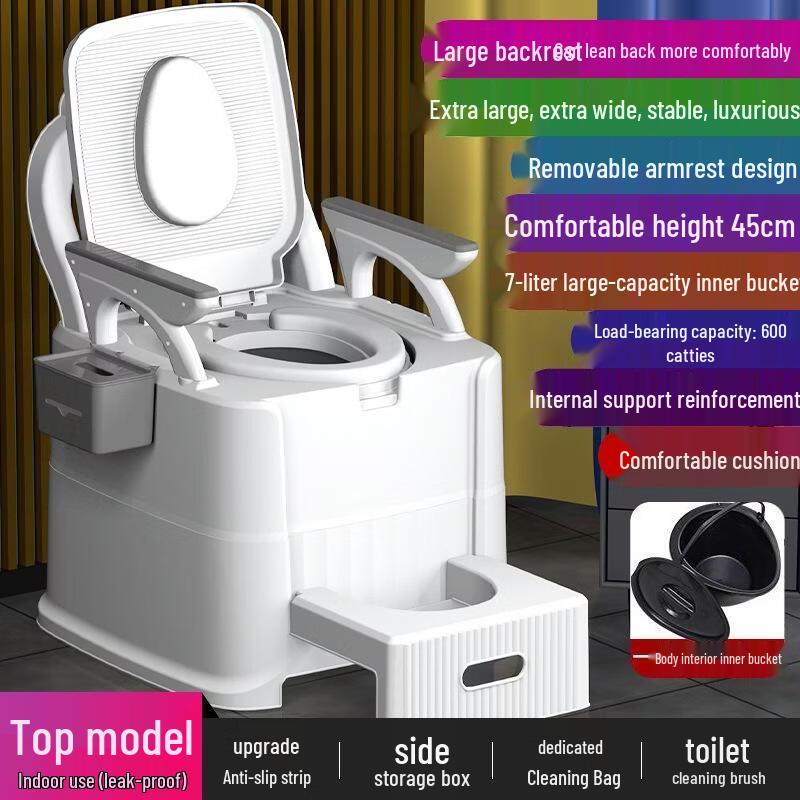 Gureide Portable Commode with Footrest
