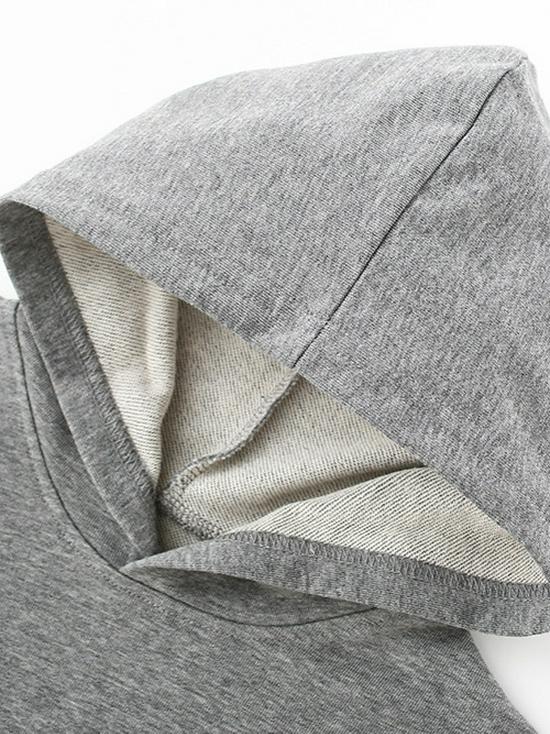 Children's Solid Color Hooded Sweatshirt - Autumn/Winter Pullover for Boys