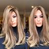Synthetic Dark Brown Wig Long Wave Wigs for Women Hair Wig With Bangs Heat Resistant Party Daily Natural Use