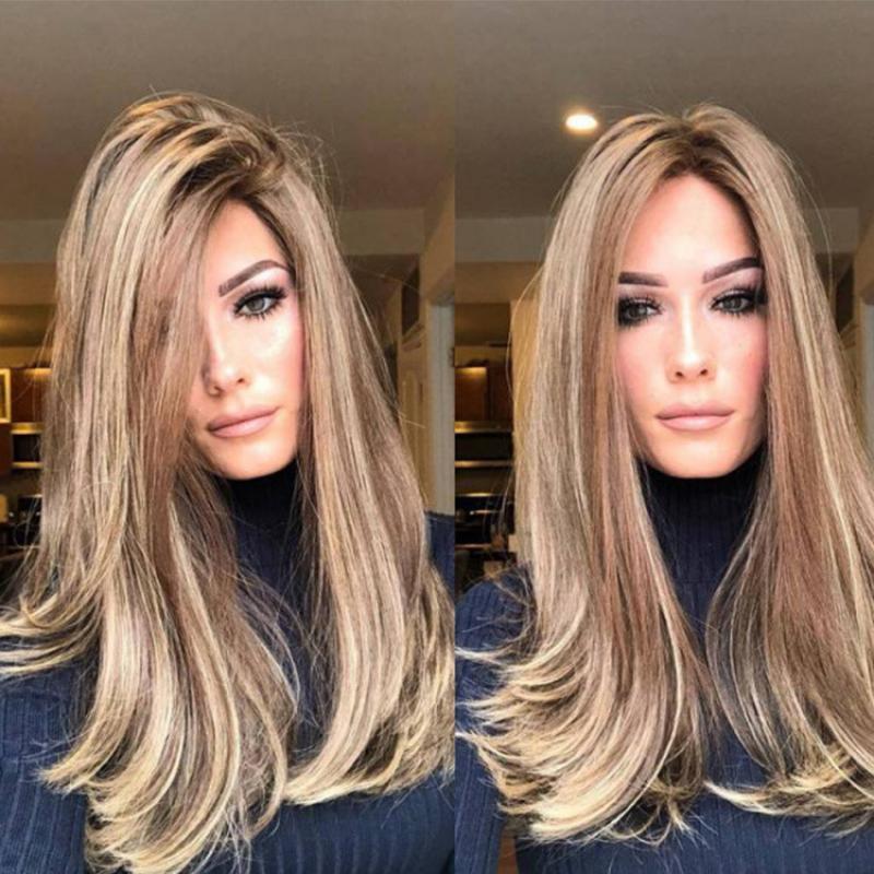 Synthetic Dark Brown Wig Long Wave Wigs for Women Hair Wig With Bangs Heat Resistant Party Daily Natural Use