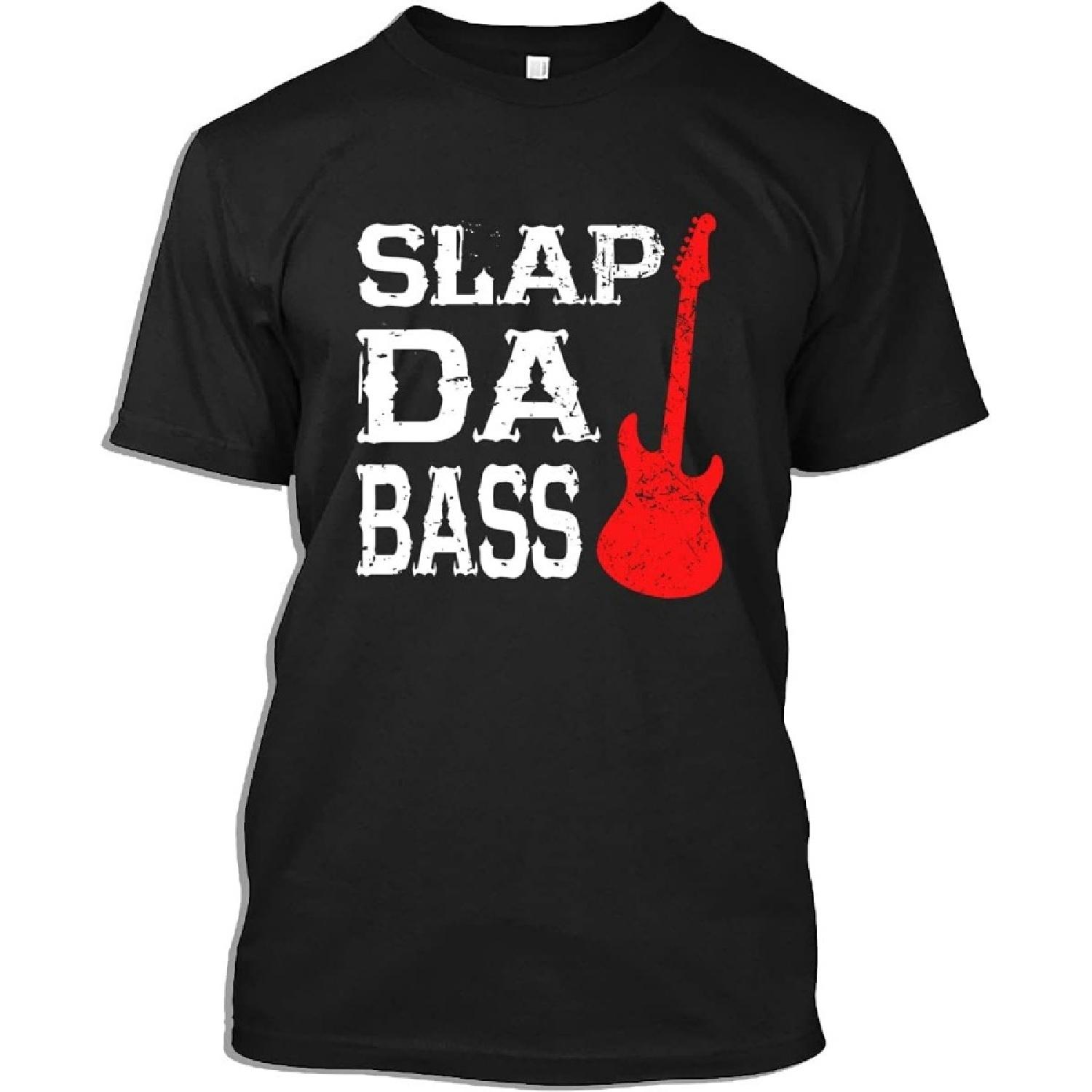 Футболка для бас-гитариста Slap-Da-Bass - Подарок бас-гитариста Мужская Женская, Черная, Большая XXXXXL разноцветный