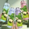 1PC Panda Green Forest Scene 750ml Color Plastic Sports Water Bottle Leakproof Flip Straw Lid For Sports Office Home Use