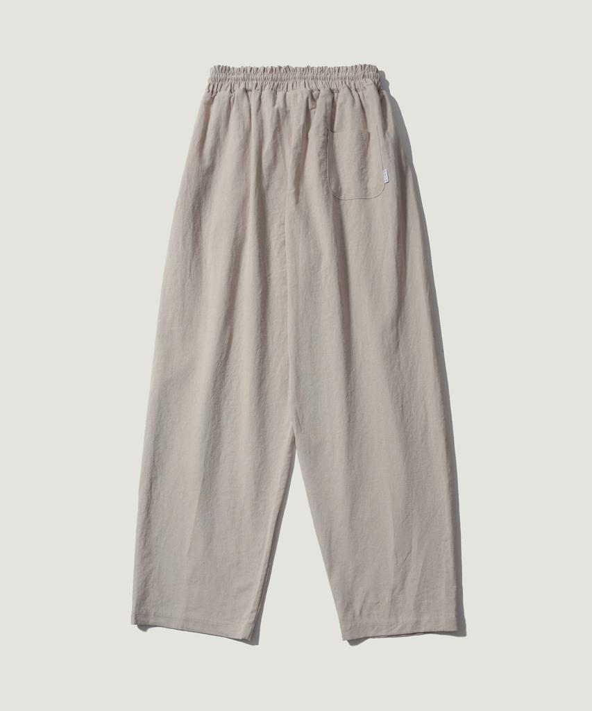 EASE Linen Elastic Waist Pants [Oversized Fit]_Oatmeal_Unisex