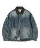Travel Skeleton Denim Zip-Up Jacket Indigo Blue
