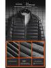 Men's Ultra-Light Silk Cotton Jacket with Stand-Up Collar and Hood - Large Size, Autumn/Winter 2024 Collection