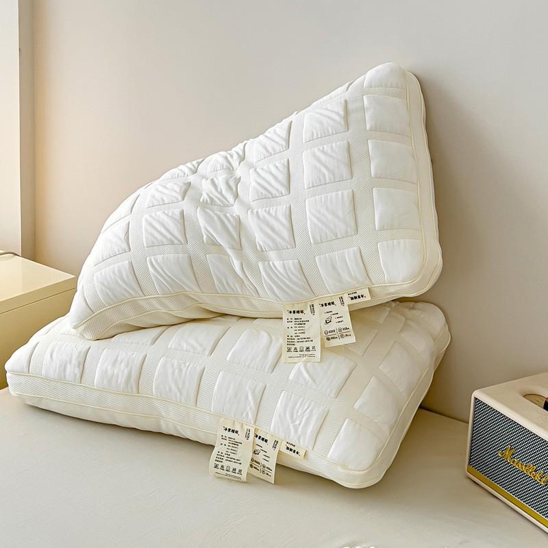 Knitted French Jacquard Single Pillow Neck Support Dorm Bedding Soft Soy Protein Fiber Filled