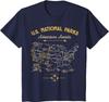62 National Parks Map Gifts US Park Vintage Camping Hiking Men T Shirt