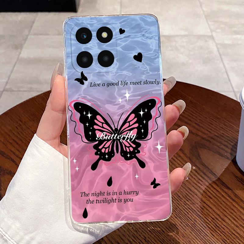 Jelly Casing For Honor X6A Plus HonorX6A X6C Fundas Clear Silicone Soft TPU Back Cover Cute Cat Rabbit Heart Protective Case