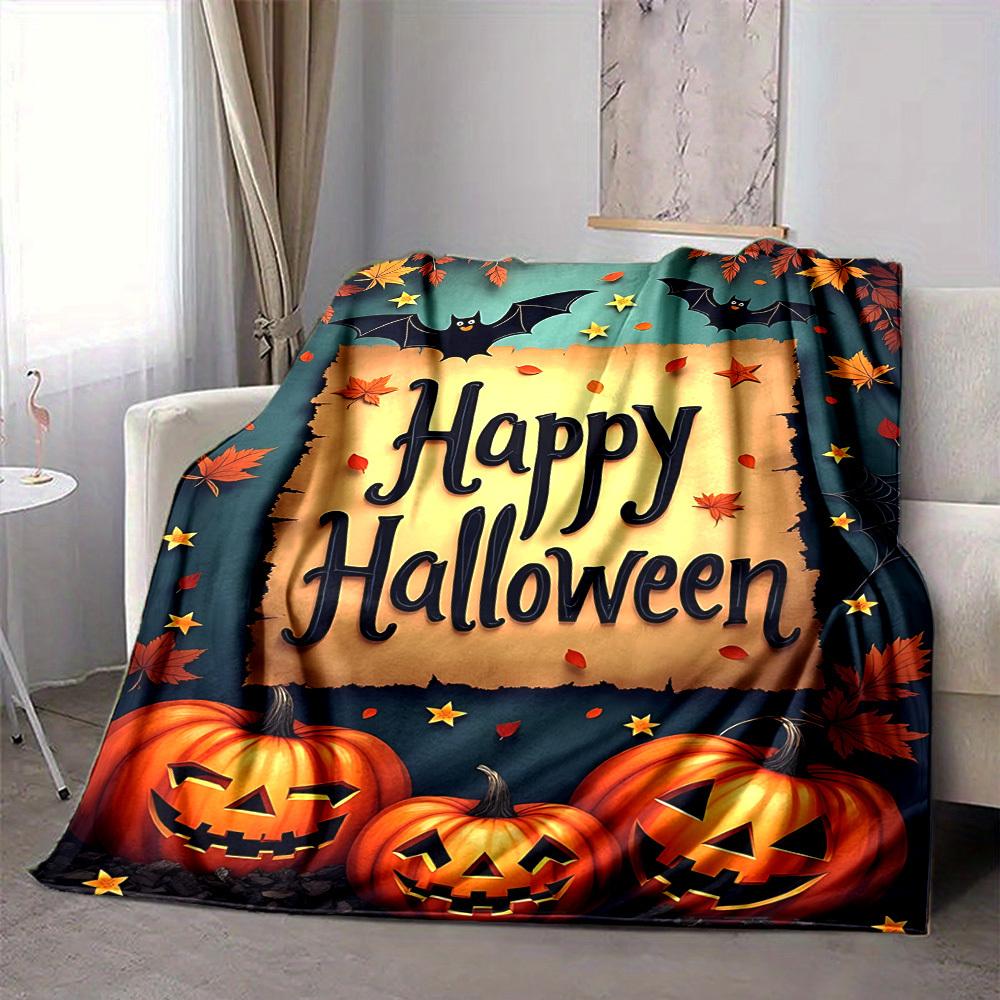 1pc Halloween Decorations Blanket, Lightweight Flannel Throw For Sofa, Bed, Travel, Camping, Livingroom, Office, Couch, Chair, And Bed,