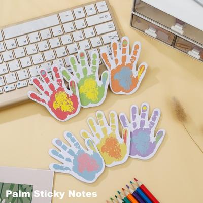 6Pcs Palm Sticky Notes Set 30 Sheets/Pad Kids Self-Adhesive Note Kids School Office Pink Green