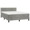 Cama con Somier y Colchón Gris Claro 140 x 200 cm Terciopelo