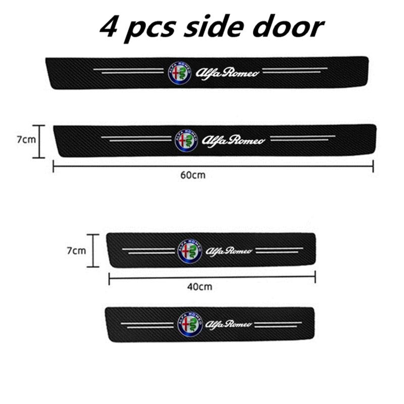 Car Stickers For Alfa Romeo 60X7CM Carbon Fiber Car Door Threshold Protective Sticker For Alfa Romeo Giulietta Mito Giulia Stelv