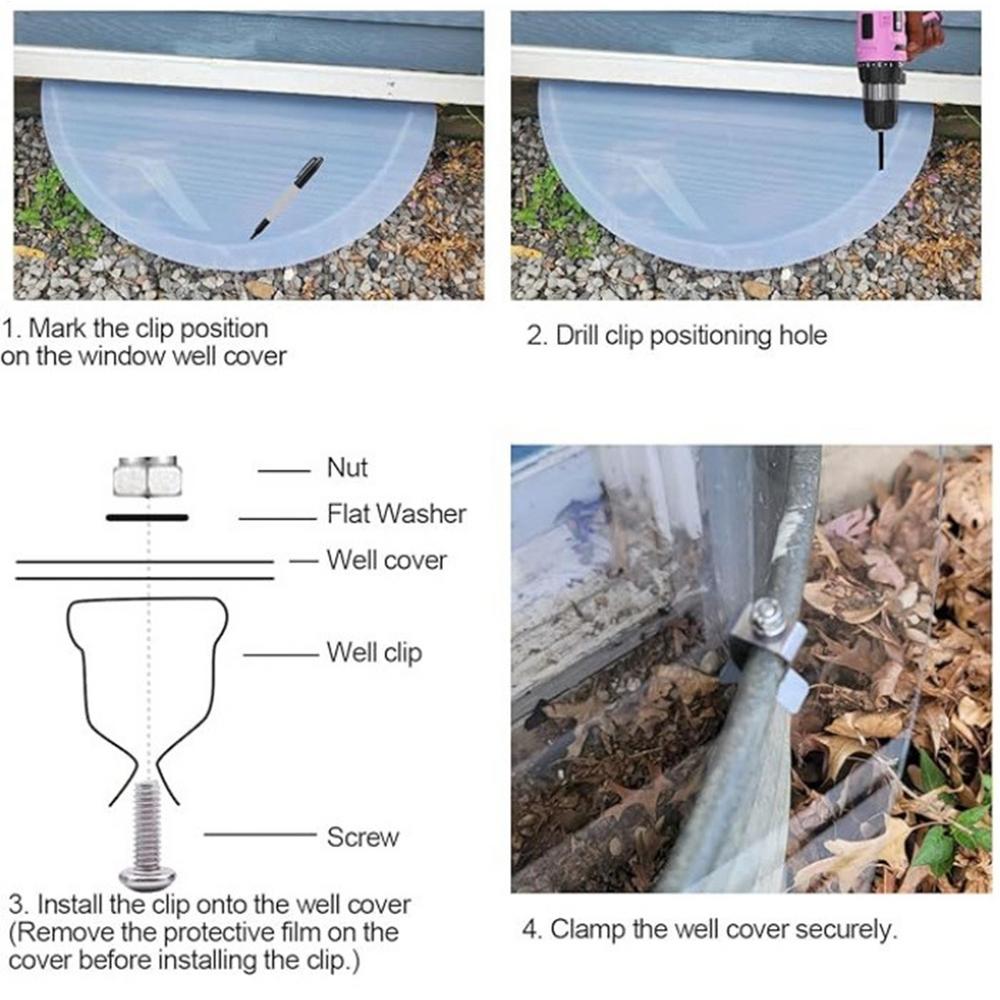 Window Well Cover Clips Set Of 5 Metal Basement Window Well Cover Install Retaining Clips Egress Cover Spring Clips With Screws