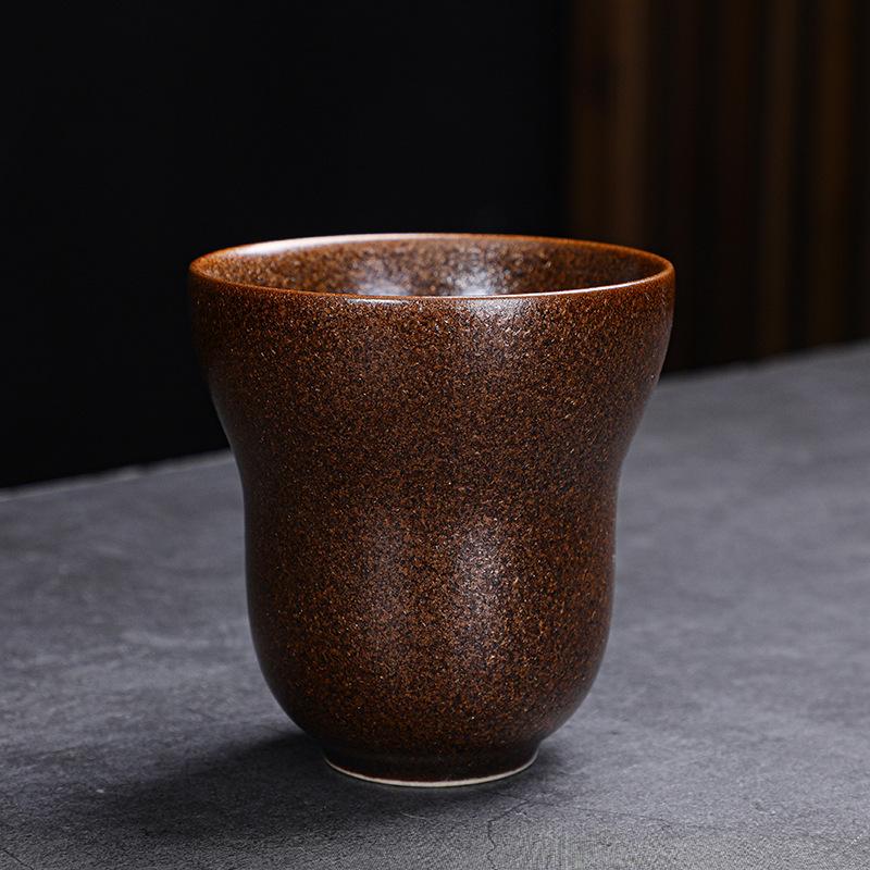 Coarse Pottery Master Cup Teacup Single Cup Large Japanese Retro Ceramic Tea Cup Gilt Glaze Drinking Coffee Cup Water Cup