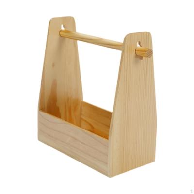 Cutlery Basket Outdoor Seasoning Garage Organiser Wood with Handle Picnic Condiments