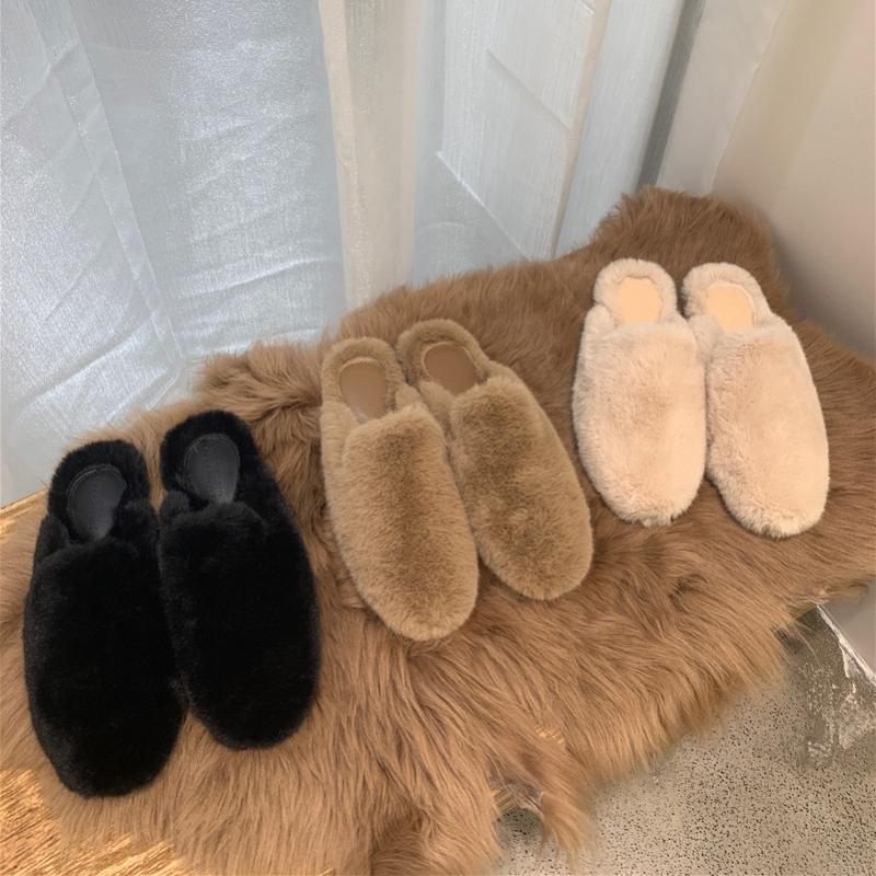 2025 Hochwertige und langlebige Herbst-Winter-Hausschuhe Damenmode Plüsch-Fell-Pantoletten Flip-Flops Warmer Slipper Wohnzimmerschuh