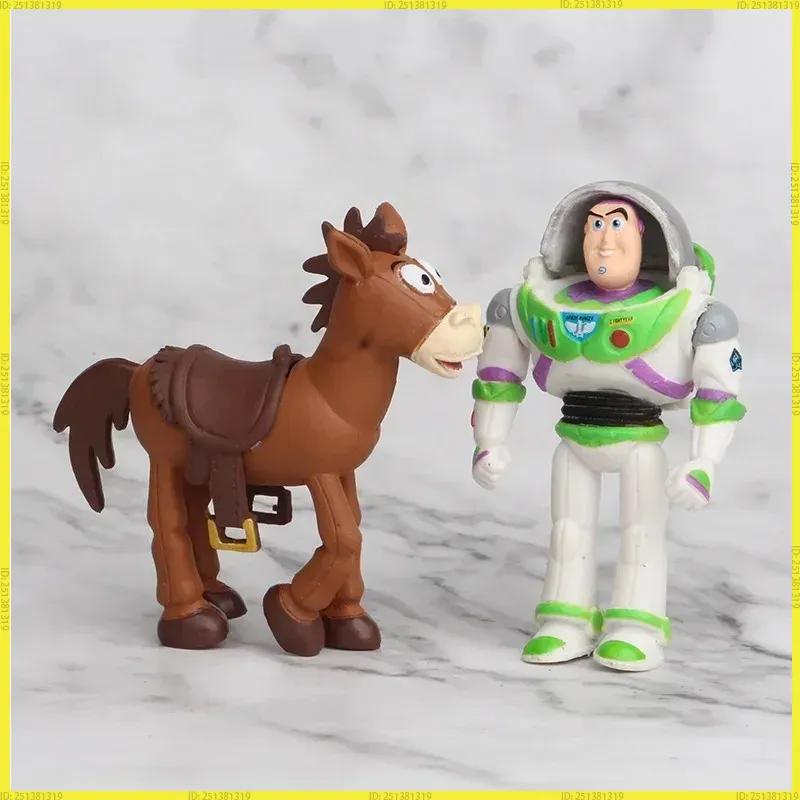 Pixar 7Pcs Toy Story 4 Action Figures Woody Jessie Buzz Lightyear Forky Pig Bear Figurine Model Doll Kids Christmas Gift