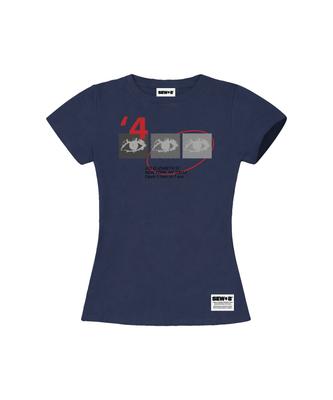 Ssobi 4Our Eye Semi-Crop Short Sleeve T-Shirt [Navy]