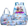 3Pcs/set Anime K-Pop Demon Hunters Printed Backpack Handbag Pencil Case for Teenager Student Bookbag Schoolbag Women Large Capacity Waterproof Bag