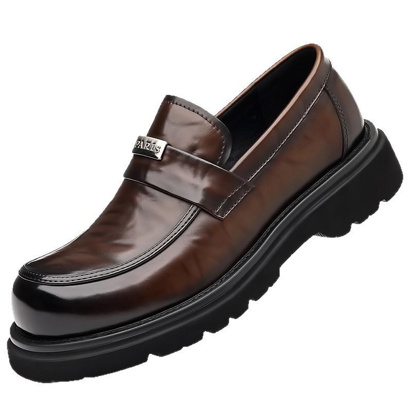 Men's Autumn/Winter Slip-on Derby Leather Shoes - Formal & Casual Soft Sole Loafers