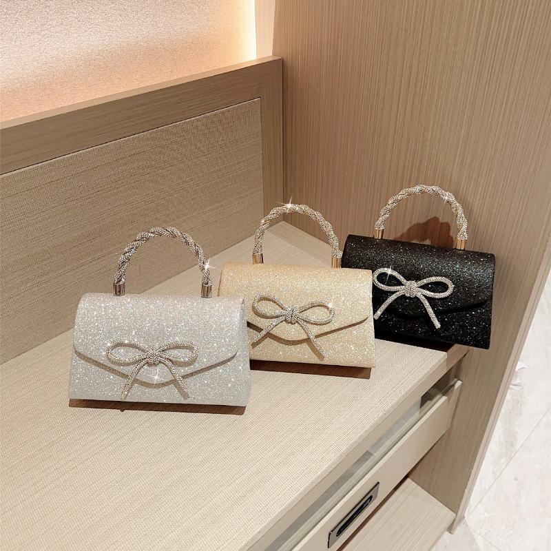 Evening Bag Dress Versatile European and American Clutch Bag Crossbody Celebrity Fashion Diamond Bow Chain Bag Lady Handbag