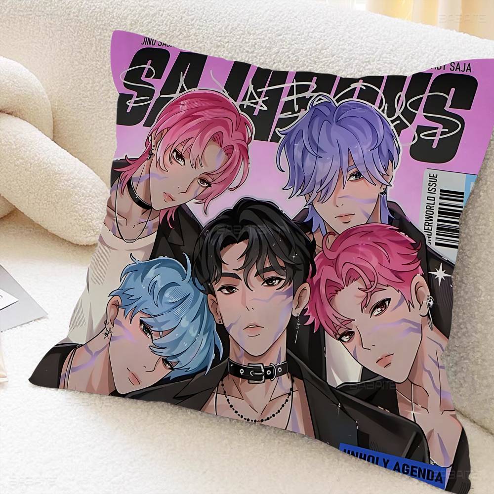 Anime KPop Saja Boys D-Demon H-Hunters Pillow Cushion Cover Pillowcase Living Room Sofa Home Decor Customized