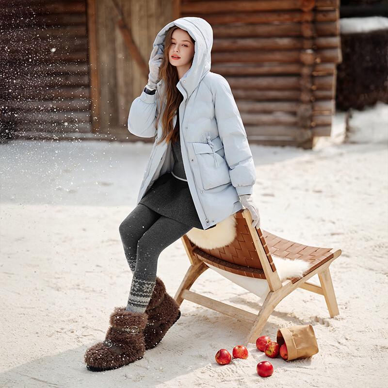 Xiangying New Chinese Style Hooded Down Jacket for Women