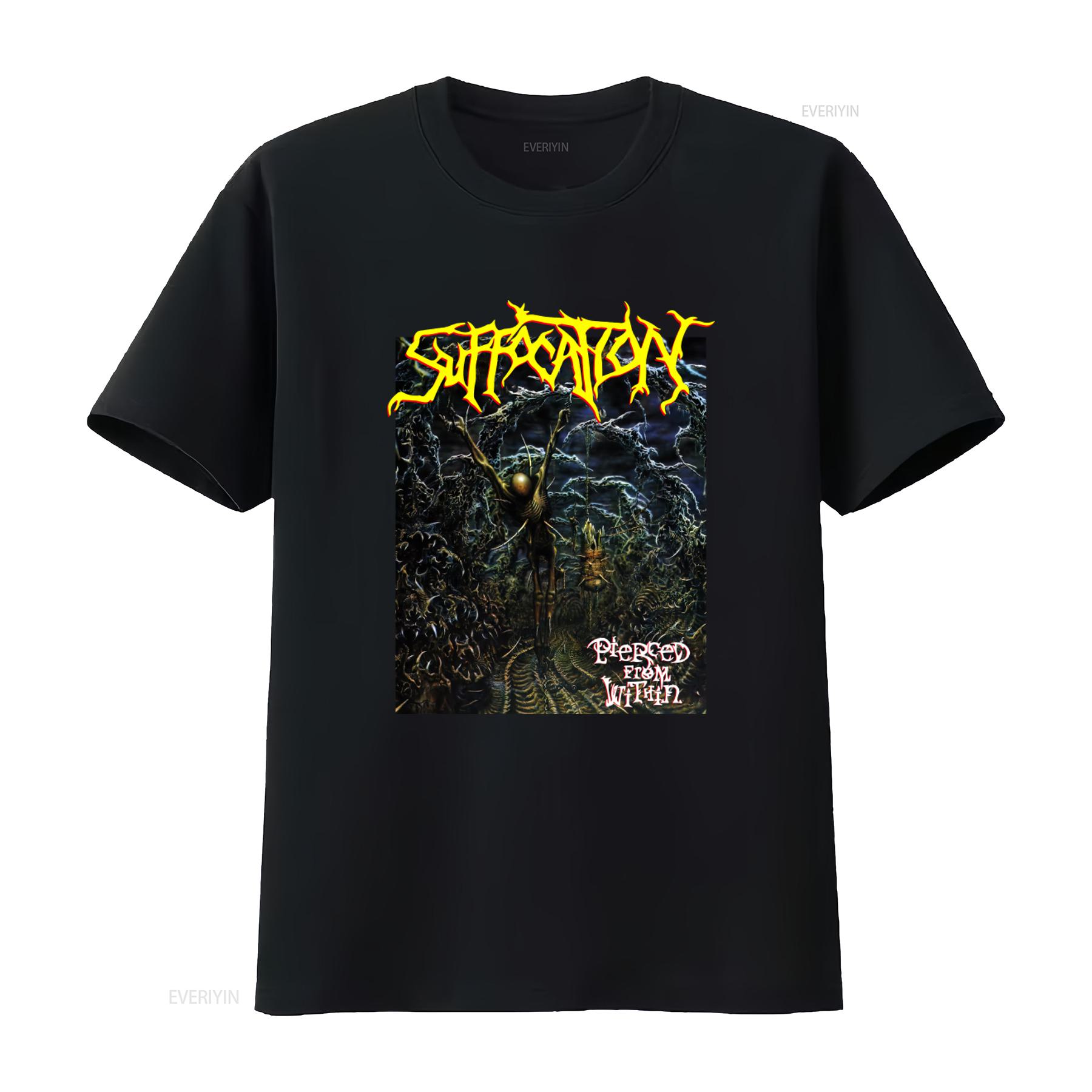 

Suffocation Pierced From Within Band New Black T Shirt for Men Rock Metal Fans Fashion vintage Washed streetwear 4XL