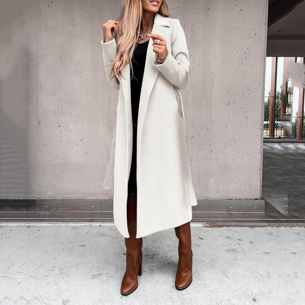 Cappotto Trench Lungo da Donna con Opzioni di Colore Multiple, Capospalla Elegante per Autunno e Inverno
