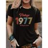 Camiseta Estampada Vintage 1977 para Mujer - Camiseta Casual de Manga Corta con Cuello Redondo para Mujer Ropa para Mujer