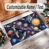 Cosmic Theme Crystal Velvet Floor Rug Personalized Custom Name Text Warm Carpet Home Decoration