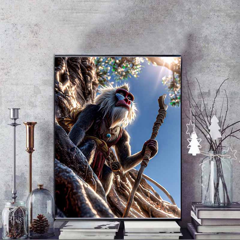 Disney 5D DIY Diamond Painting Lion King Raffichi Theme Illustration Cartoon Full Diamond Mosaic Diamond Painting Art Wall Decoration Craft Set