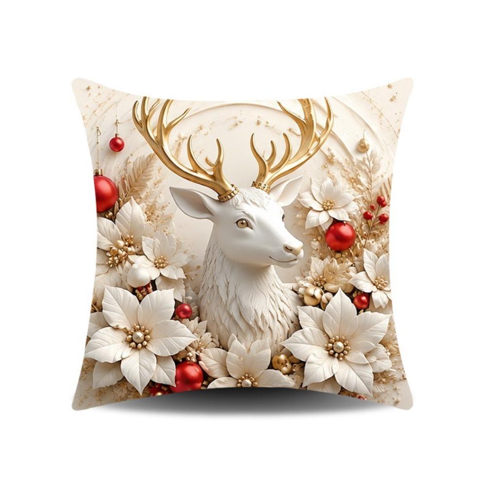 Detachable Soft Christmas Pillow Covers 45x45cm Christmas Themed Pillow Case  Sofa House Room