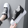 White Leather Platform Sneakers Women Thick Sole Slip On Comfort Walking Shoes Height Increase Casual Autumn