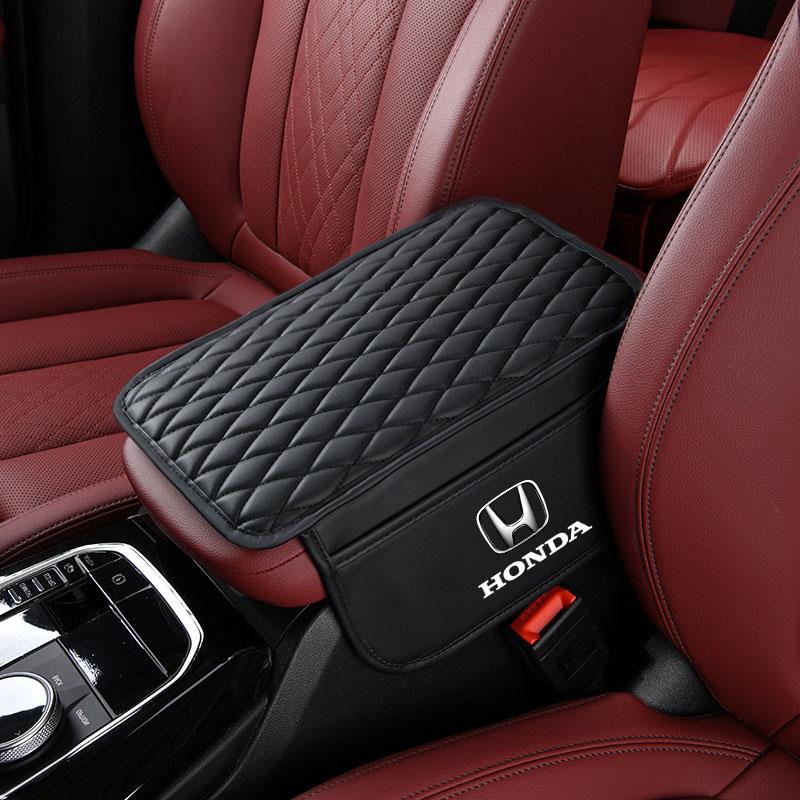 1Pcs Leather Auto Consoles Car Armrest Cushion with Storage Car Styling For Honda Fit Mugen Insight Type S R VTEC Vezel RR SiPilot Fit XRV CRV HRV Dio