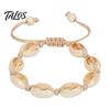 Flexible Rope Bracelets for All Sizes Handmade Seashell Bracelet, Natural Shell Boho Beaded Adjustable Retractable Knot Wristbands Woven String