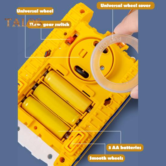 Clear Mechanical Gear Excavator Toy with Colorful LED Lights Music Movable Digging Arm Electric Construction Vehicle Toddlers Boys Educational