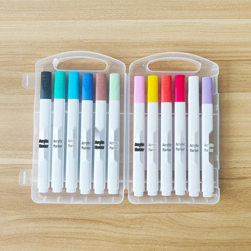 18-farbige Acrylmarker für Kinder - Mehrfarbige Stifte für Notizbücher, zum Ausmalen & Zeichnen