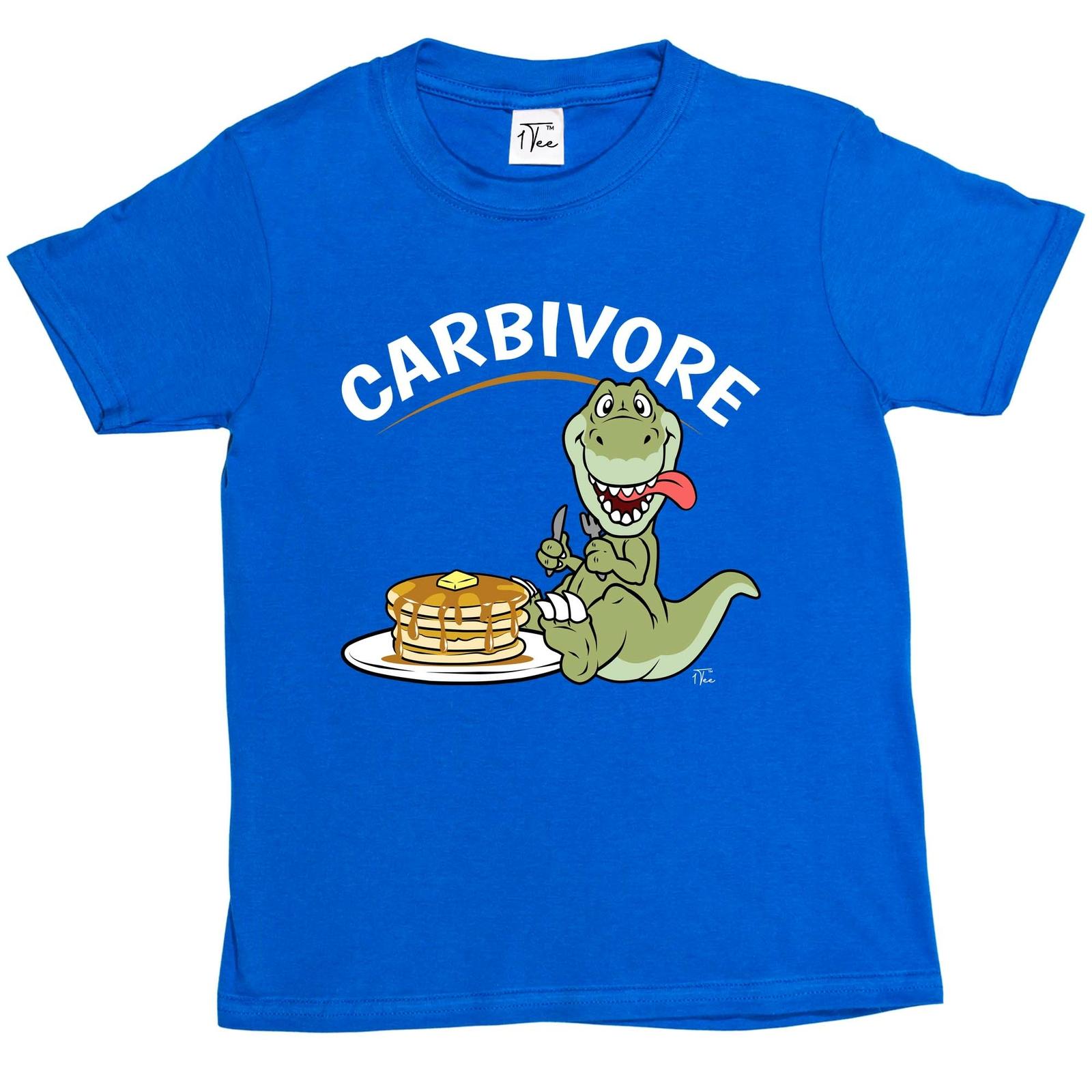 1Tee Kids Boys Carbivore Pancake Food Dinosaur T-Shirt XXXXL