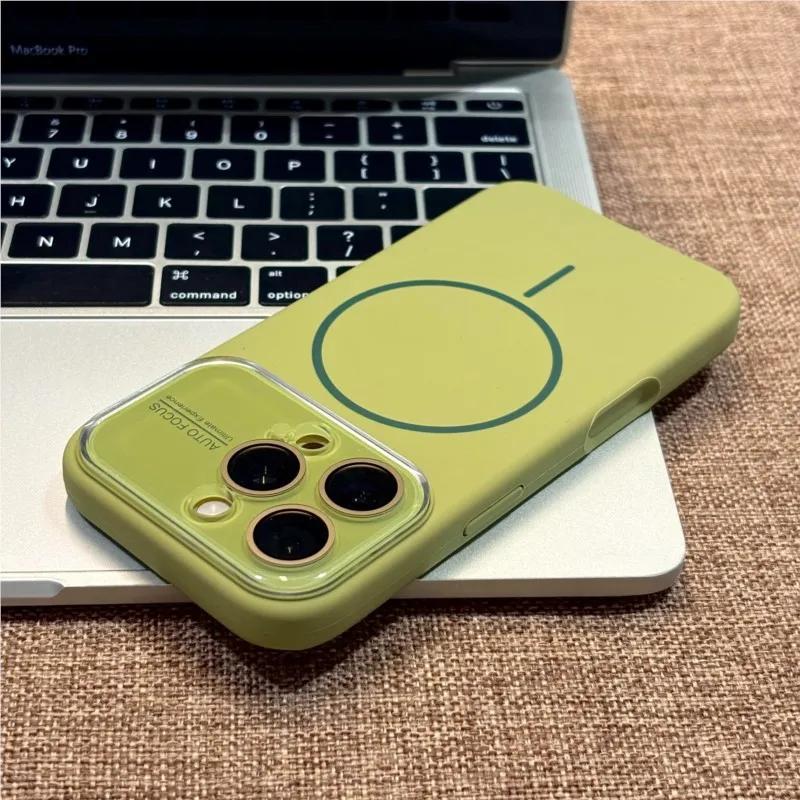 Liquid Silicone For Magsafe Charge Magnetic Case for iPhone 17 Air 16 15 14 Plus 13 12 Pro Max 11 Glass Lens Soft Cover