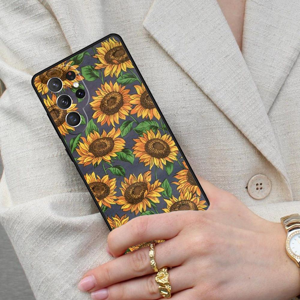 Sunflower Floral Cell Phone Case for Samsung Galaxy S26 Ultra S25 S24 S23 S22 S21 S20 Note10 Cover