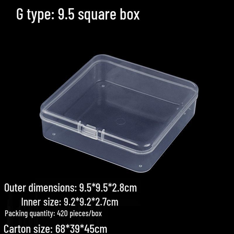 Square Transparent PP Plastic Storage Box for Electronics and Earbuds