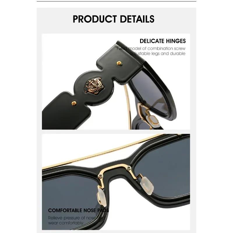 Fashion Punk Sunglasses Men Vintage Y2K Polygon Eyewear Women Luxury Designer Unique Sun Glasses