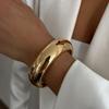 SHIXIN Hip Hop Liscio Colore Oro Larga Catena Bracciale a Molla per Donne Punk Metallo Geometrico Bracciale a Manchette Unisex Uomo Gioielli