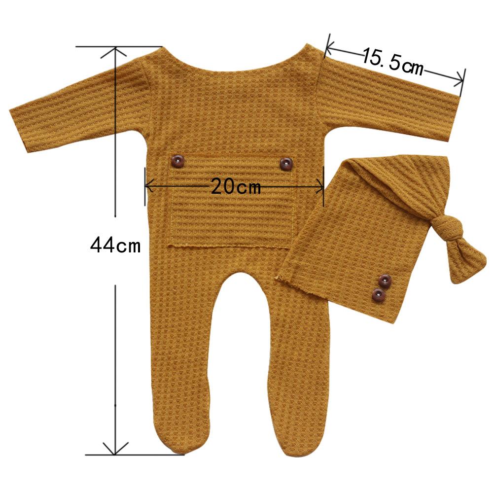Newborn Photography Clothing Baby Soft Houndstooth Knitted Long Tail Hat Jumpsuit Set, Interesting and Beautiful