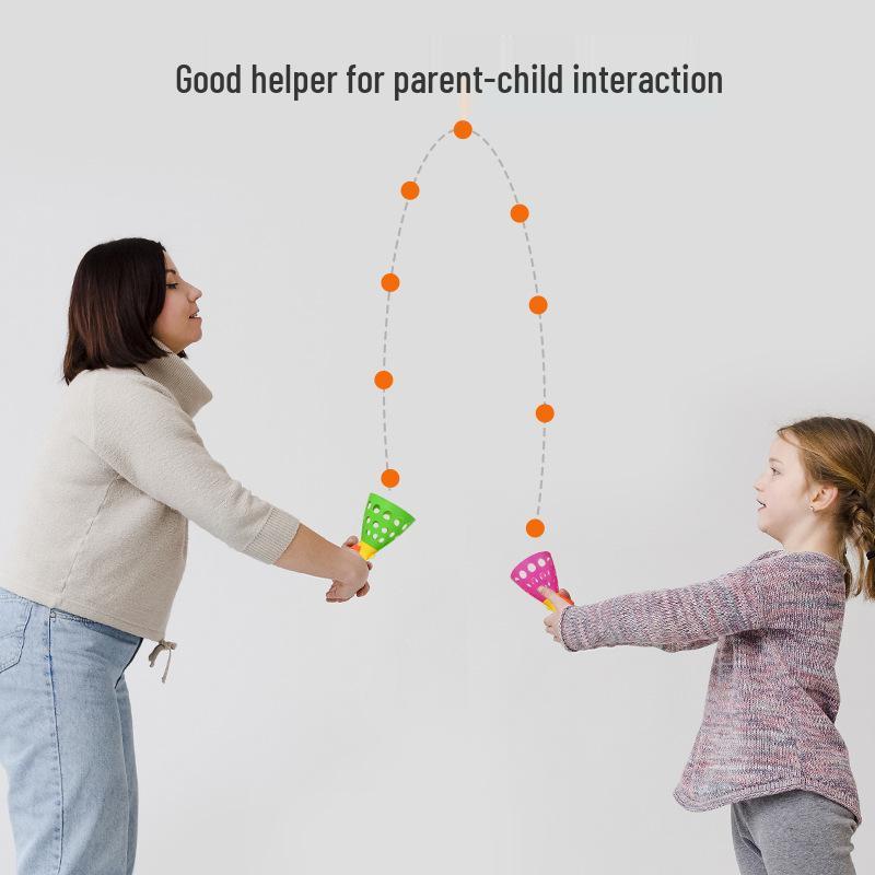 Two-Person Elastic Ball Toy: Parent-Child Catapult Catch Game.
