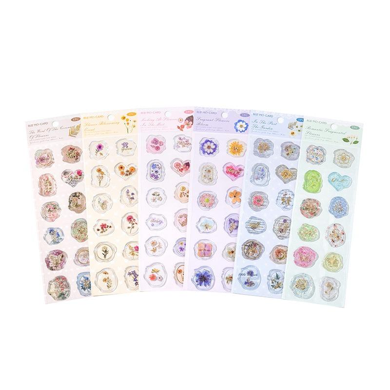 12 sztuk estetycznych woskowych naklejek stemplowych dla dzieci w stylu retro europejskim, seria kwiatowa, naklejka do scrapbookingu, dekoracja DIY, naklejka na kopertę