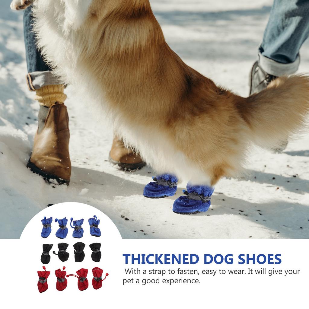 3Sets Pet Dog Rain Boots Waterproof Rain Shoes for Dogs Thickened Non-Slip Outdoor Dog Footwear Warm Rainy Day Protection Nylon