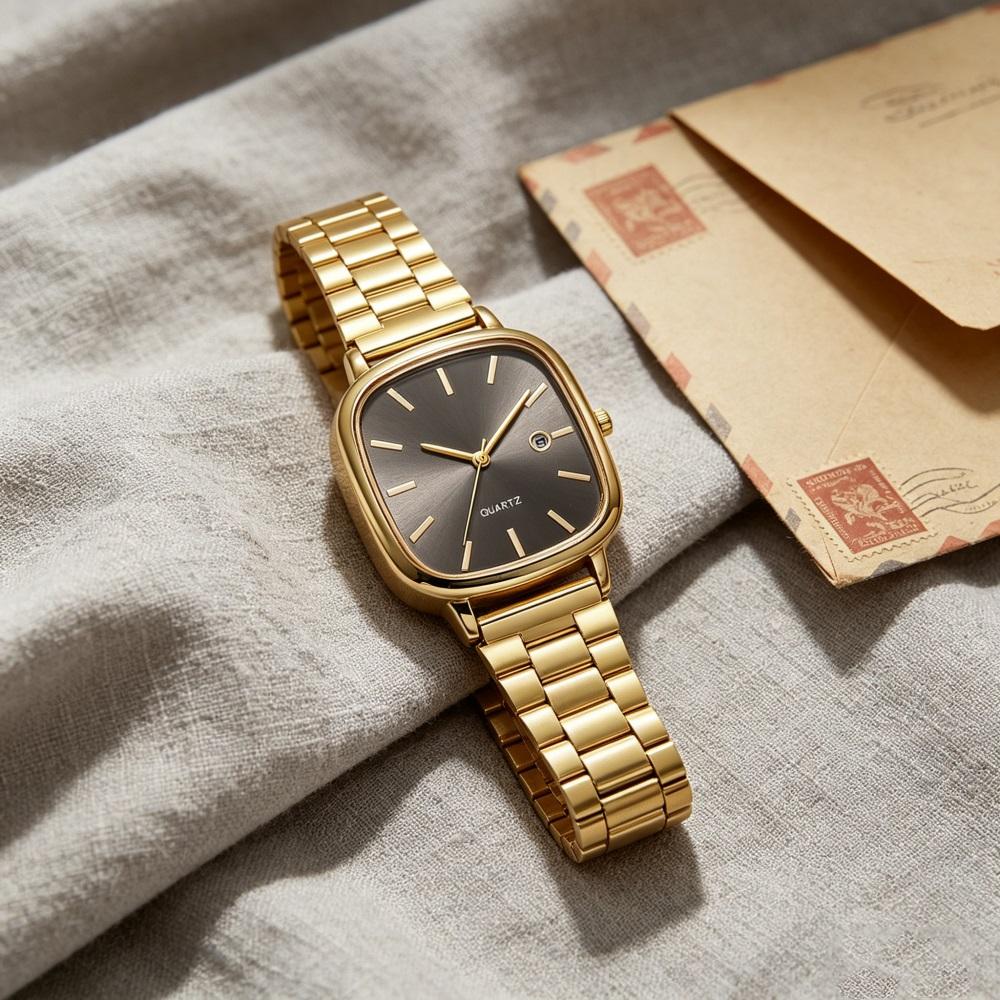 Fashion Square Men Calendar Quartz Watch Simple Men's Wristwatches Business Watches Top Brand Gifts Clock